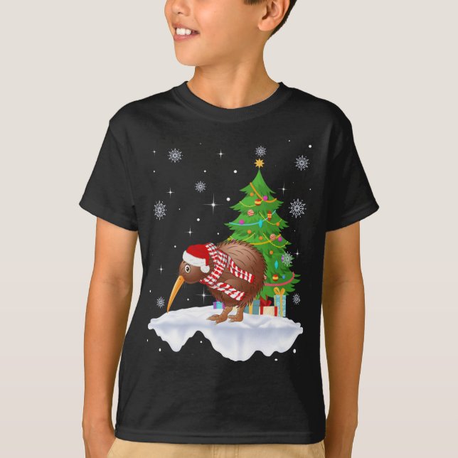 T-shirt Kiwi Oiseau Amant Cadeau Santa Hat Kiwi Noël (Devant)