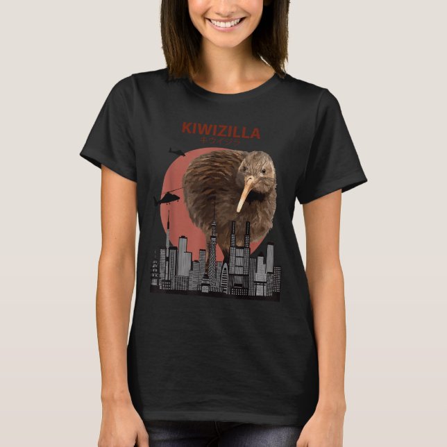 T-shirt Kiwizilla Funny Kiwi _ New Zealand Bird Lovers Gif (Devant)