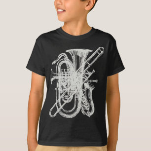 T-shirt Klaxons de "argent" - instruments de vent