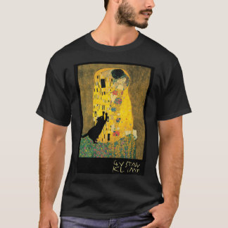 T-shirt klimts the kiss with cat added funny retro