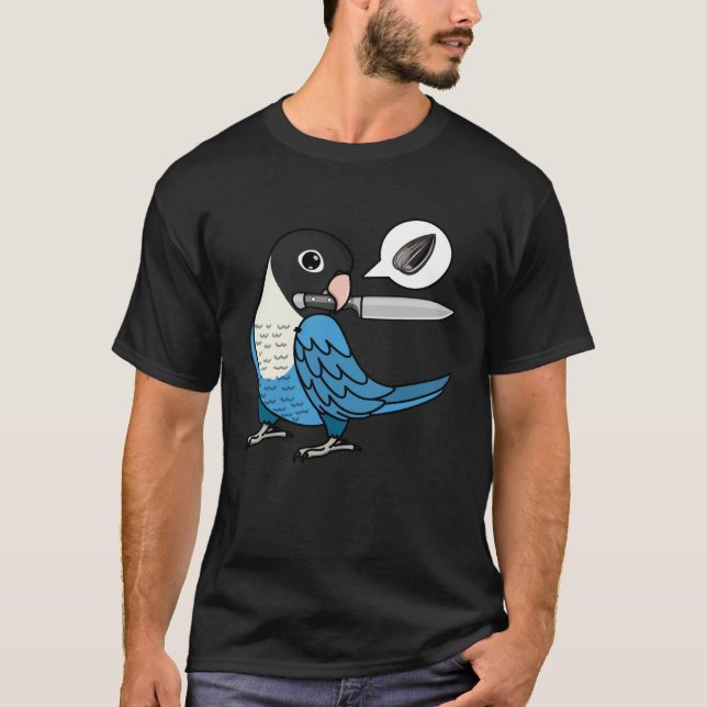 T-shirt Knife Parrot veut des graines I bleu masqué Lovebi (Devant)