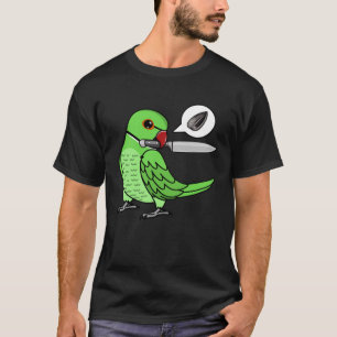 T-shirt Knife Parrot veut des graines I Green Indian Ringn