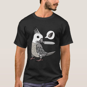 T-shirt Knife Parrot veut des graines I White face Grey Co