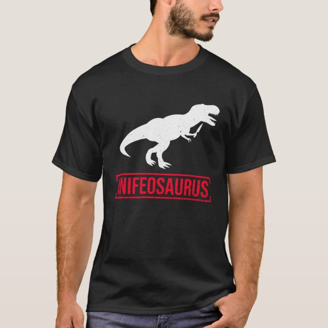 T-shirt Knifosaurus Knifeaholic Knife Collector Knife Coll (Devant)