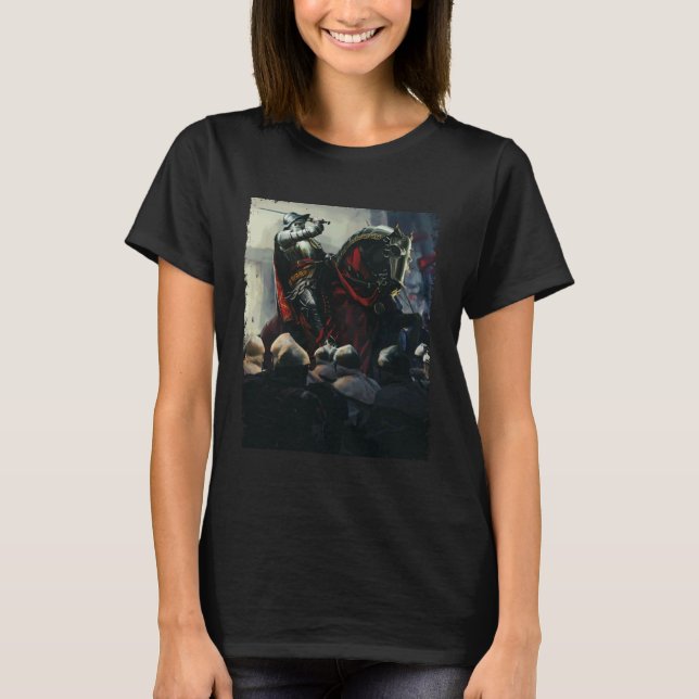 T-shirt Knight Templar Medieval Horseman Knights (Devant)