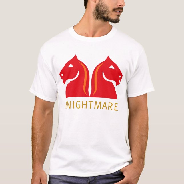 T-shirt knightmare en rouge (Devant)