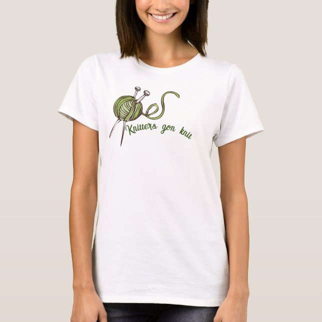 T-shirt Knitters va tricoter drôle chemise tricot (Devant)