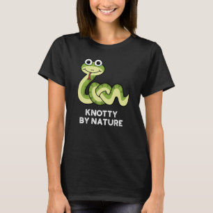T-shirt Knoty By Nature Funny Snake Pun Dark BG
