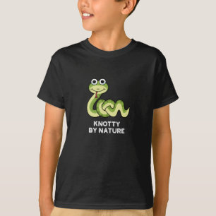 T-shirt Knoty By Nature Funny Snake Pun Dark BG