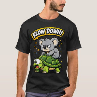 T-shirt Koala à cheval sur une tortue drôle animal