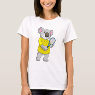 T-shirt Koala à Tennis avec raquette de tennis