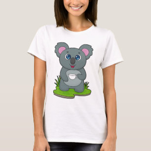 T-shirt Koala avec tasse de café