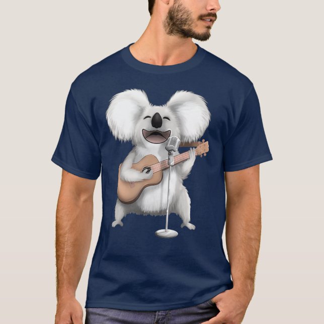T-shirt Koala Bear Singing Guitar Player Musician Music (Devant)