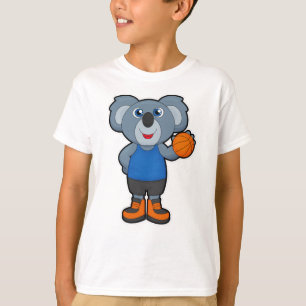 T-shirt Koala comme joueur de basket-ball avec basket-ball