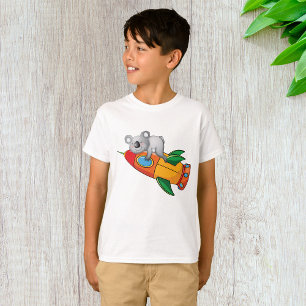 T-shirt Koala dormant sur une fusée colorée