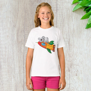 T-shirt Koala dormant sur une fusée colorée