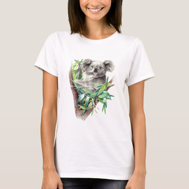 T-shirt Koala gris mignon (Devant)