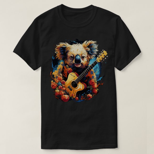 T-shirt Koala Jouer de la guitare (Design devant)