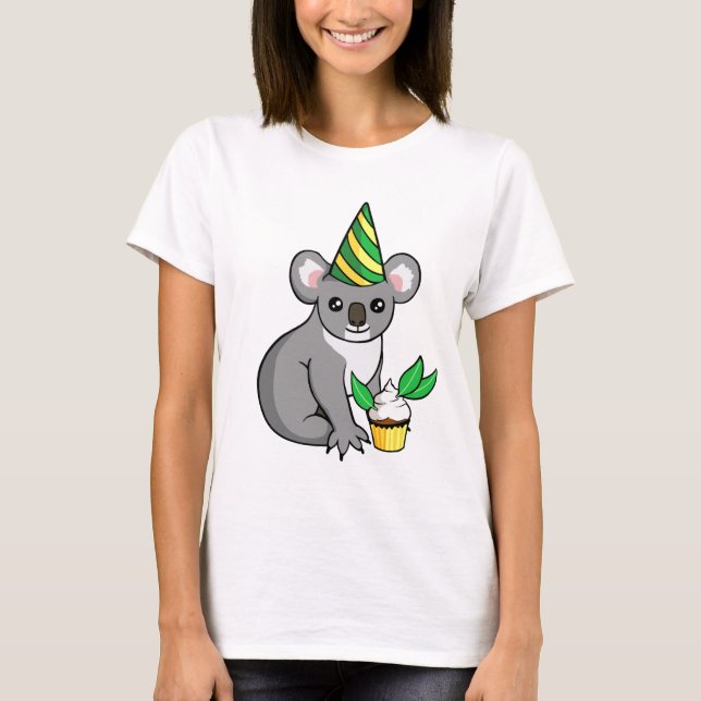 T-shirt Koala mignon de fête d'anniversaire avec la (Devant)