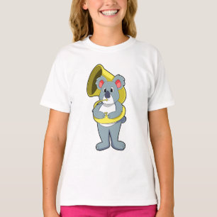 T-shirt Koala ours à Musique avec Saxophone.PNG