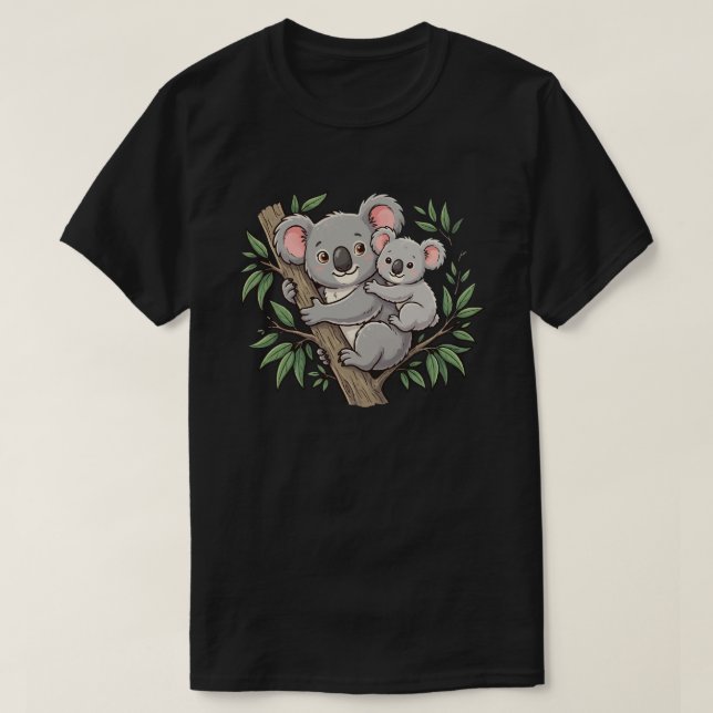 T-shirt Koalas mignons mère et bébé (Design devant)