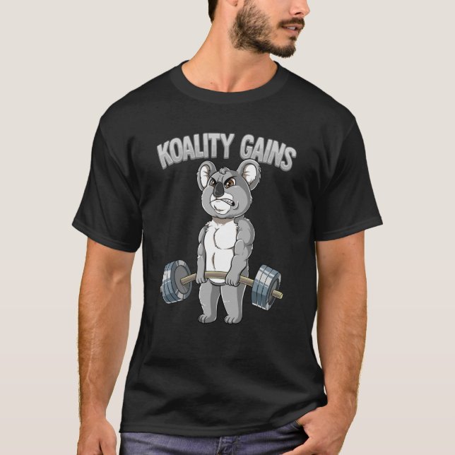 T-shirt Koality Gains Koala Gym Bodybuilding (Devant)