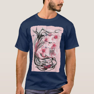 T-shirt Koi Animaux de poisson Sakura Fleurs