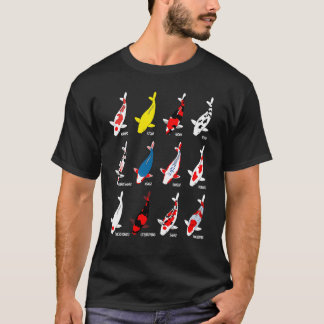 T-shirt Koi Breeds Noms Koicarp Koifish Garden Poisson Poi