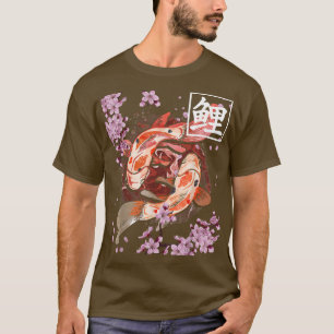 T-shirt Koi Carp Poisson Japonais Sakura Cerry Blossom pou