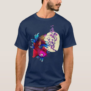 T-shirt Koi Cherry Blossom Sakura Moon Cherry Blossom Asie