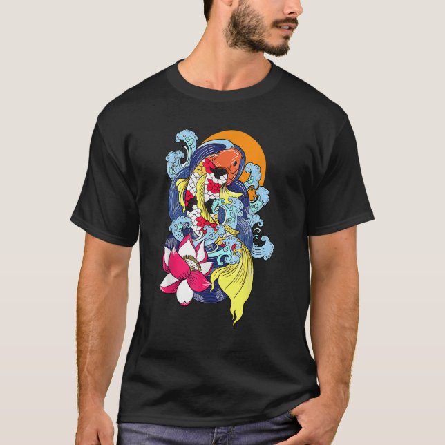 T-shirt Koi Cool japonais tatouage Jinli Japon Coi Carp (Devant)