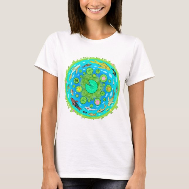 T-shirt Koi et Goldfish Circulaire Pond (Devant)