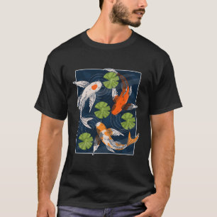 T-shirt Koi Fish Asiatique Japonais Carbone Eau Étang Anim