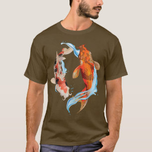 T-shirt Koi Fish Pond Carpe Japon Art japonais Asiatique Y