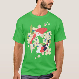T-shirt Koi Fish Pond Carpe Japon Art japonais Sakura Cher