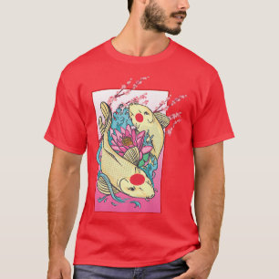 T-shirt Koi Fish Pond Culture japonaise Taisho Sanke Sakur