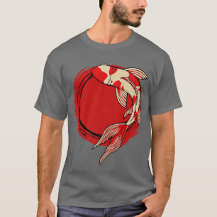 T-shirt Koi Fish Red Tokyo Sun japonais Art Yin Nishikigoi