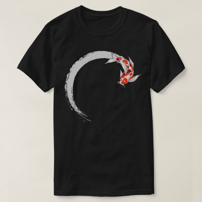 T-shirt Koi Japonais Enso Poisson Carpe Cercle (Design devant)