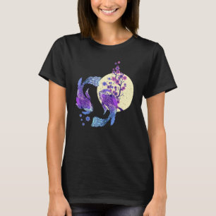 T-shirt Koi Japonais Koi Carp Pleine lune Yin Yang Cherry 
