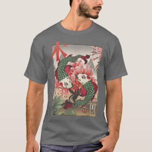 T-shirt Koi japonais Koi Carp Sakura Tree Fuji Mountain Re
