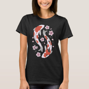 T-shirt Koi Poisson Japonais Fleur de Cerisier Graphique