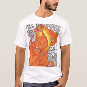 T-shirt Koi sur noir et blanc