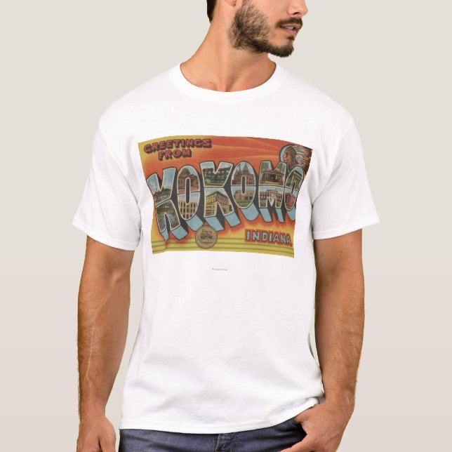 T-shirt Kokomo, Indiana - grandes scènes de lettre (Devant)