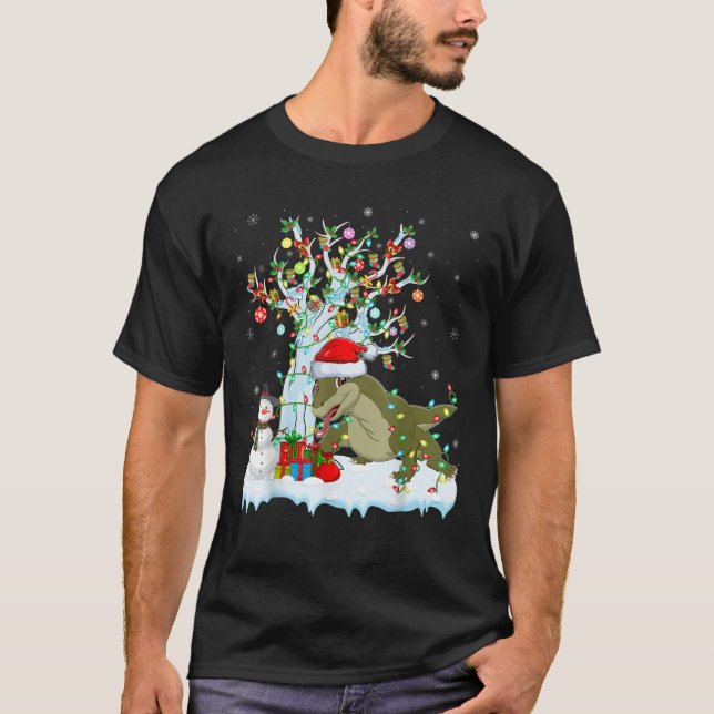 T-shirt Komodo Dragon Xmas Arbre éclairage Komodo Dragon C (Devant)