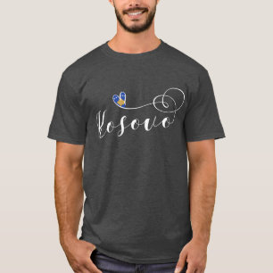 T-shirt Kosovo Drapeau Coeur, I Love Kosovo, Kosovar