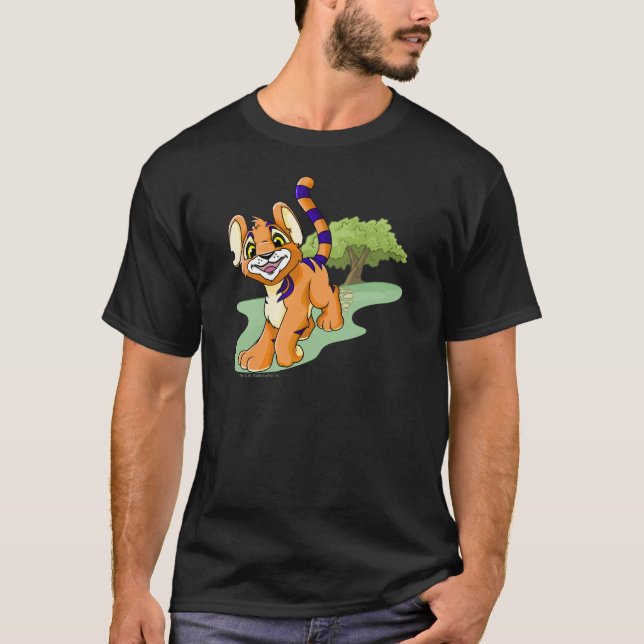 T-shirt Kougra orange aventureux sur l'île de mystère (Devant)