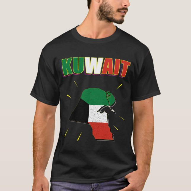 T-shirt Koweït, carte du Koweït, Drapeau du Koweït, Drapea (Devant)