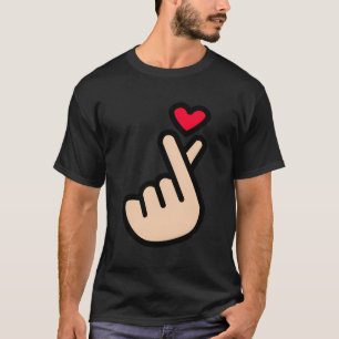 T-shirt Kpop Coréen Doigt Il Symbole Je t'aime Saranghae