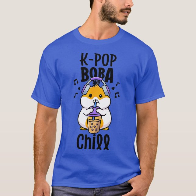 T-shirt KPop Et Chill Boba Et K-Pop Shirt Kawaii (Devant)