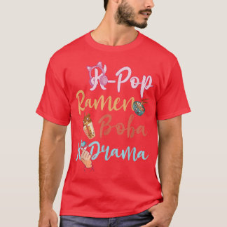 T-shirt KPop Ramen Boba KDrama Finger Heart Korean Music L